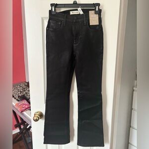NWT Madewell Coated Black Denim Crop Jeans 23